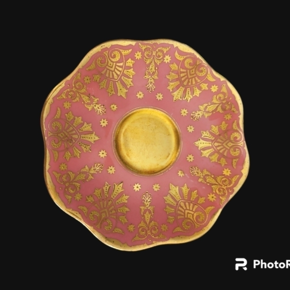 Antique COALPORT 1915 Gold Encrusted Pink Replacement Saucer #14E15